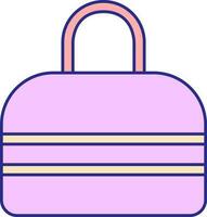 Pink And Yellow Illustration Of Handbag Icon. vector