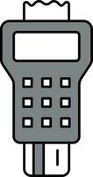 Grey And White Pos Machine Flat Icon. vector