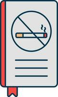 Stop Cigarette Symbol Book Icon In Grey And Red Color. vector