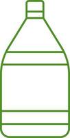 Isolated Zamzam Water Bottle Icon In Green Line Art. vector