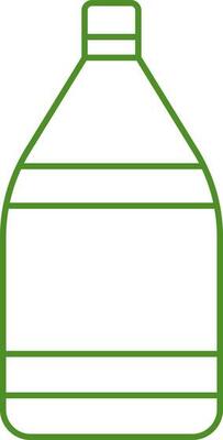 Isolated Zamzam Water Bottle Icon In Green Line Art.