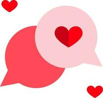 Love Message Bubble Icon In Pink And Red Color. vector