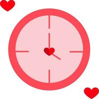 Love Time Icon Or Symbol In Red And Pink Color. vector