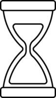 Isolated Sand Clock Icon In Black Outline. vector