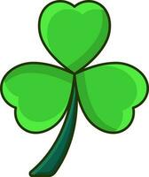 Isolated Shamrock Leaf Icon In Flat Style. vector