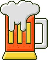 Isolated Beer Mug Icon In Flat Style. vector