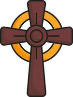 Christian Symbol Or Icon In Orange And Brown Color. vector