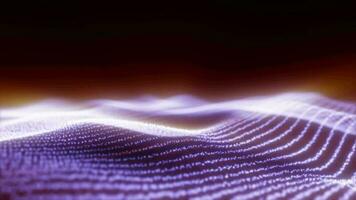 Abstract purple waves from glowing particles and lines futuristic hi-tech background video