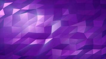 Abstract purple looped seamless low poly triangular mesh background, 4k video, 60 fps video