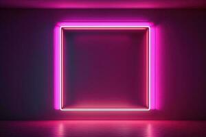 Blank Copy Space Banner with Bright Neon Glow photo