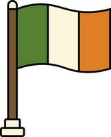 Wavy Ireland Flag Icon In Flat Style. vector