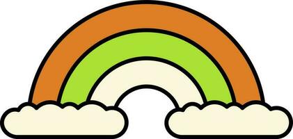 Flat Style Rainbow Cloud Colorful Icon. vector