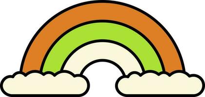 Flat Style Rainbow Cloud Colorful Icon. vector