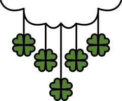 Clover Garland Icon In Green Color. vector