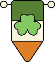 Clover Ireland Pennant Flag Icon Or Symbol. vector