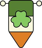 Clover Ireland Pennant Flag Icon Or Symbol. vector