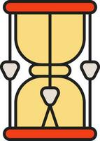 Musical Drum Flat Icon In Yellow And Red Color. vector