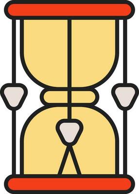 Musical Drum Flat Icon In Yellow And Red Color.