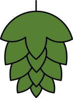 Hops Flower Icon In Flat Style. vector