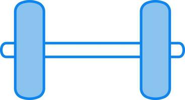 Dumbbell Or Barbell Icon In Blue And White Color. vector