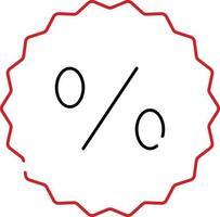 Sale Sticker Icon In Black And Red Line art. vector