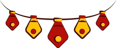 Beautiful Hanging Garland Icon In Red And Yellow Color. vector