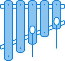 Flat Style Xylophone Icon In Blue And White Color. vector