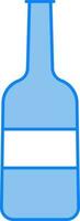 Isolated Alcohol Bottle Icon In Blue And White Color. vector