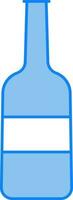 Isolated Alcohol Bottle Icon In Blue And White Color. vector