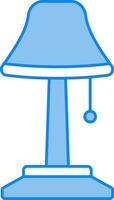 Flat Illustration Of Table Lamp Icon In Blue And White Color. vector