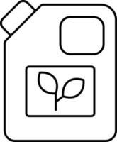 Leaf Print Jerrycan Black Outline Icon. vector