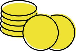 Stack Of Gold Coin Icon In Flat Style. vector