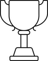Black Thin Line Art Of Trophy Cup Icon. vector