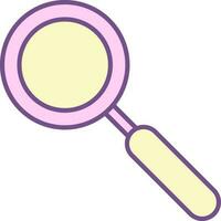 Magnifying Glass Icon In Purple And Yellow Color. vector