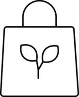 Leaf Print Handbag Icon In Linear Style. vector