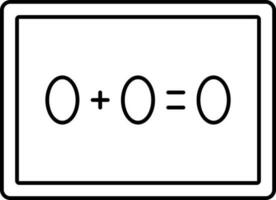 Math Sum On Board Icon In Thin Line Art. vector