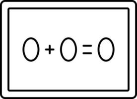 Math Sum On Board Icon In Thin Line Art. vector