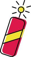 Burning Fireworks Bomb Yellow And Pink Color. vector