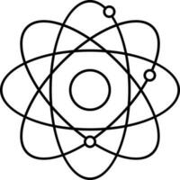 Black Thin Line Art Of Atomic Structure Icon. vector