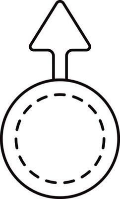 Thin Line Art Of Coin With up Arrow Icon.
