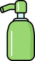 Pump Bottle Icon In Green And Blue Color. vector