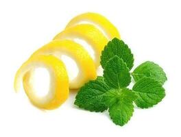 Lemons peel and mint. photo