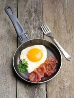 Fried eggs with bacon. photo