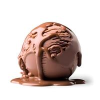 Chocolate ice cream ball. photo