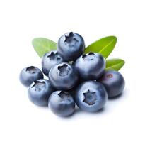 Blueberries with leaves closeup. photo