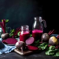 Healthy beetroot smoothie. photo