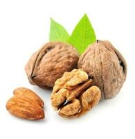 Walnuts and almonds nuts. photo