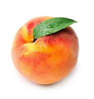 Sweet peach with water drops. photo