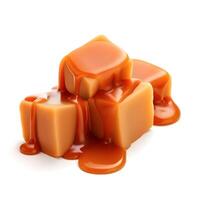 .Caramel candy with caramel topping photo