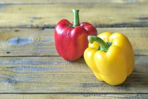 Red and yellow bell peppers photo